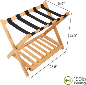 Valise en <span class=keywords><strong>bambou</strong></span> à 5 sangles en nylon avec étagère à chaussures, porte-bagages <span class=keywords><strong>pliable</strong></span> pour chambre à coucher, hôtel et salle de bain, vente en gros - Product Image 2