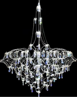 Luminaires suspendus pour escalier, restaurant, villa, lumière blanc chaud, acier inoxydable, lustres