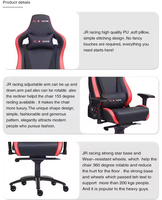 Fauteuil de Gaming Ergonomique Moderne Noir en Cuir PU, Pivotant et Inclinable avec Coussin de Soutien Lombaire Réglable pour le Confort des Gamers - Vente en Gros