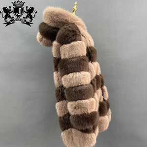 Abrigo largo de piel sintética ecológica para <span class=keywords><strong>mujer</strong></span> Janefur, color chocolate, con capucha y <span class=keywords><strong>cremallera</strong></span>. - Product Image 2