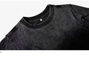 Women Cropped Acid Wash T-shirt Heavy Weight Cotton Snow Wash Distressed Short Tee, Streetwear Brand Crop Top - Product Image 3