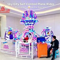 Manège Sanly Rides : Château Volant Rotatif à 12 Places, Manège d'Avion Auto-contrôlé, Manège d'Hélicoptère à Commande Individuelle pour Parc d'Attractions Extérieur