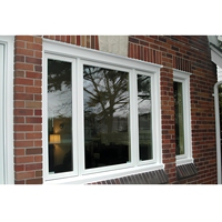 Fenêtre battante moderne Bocharm en alliage d'aluminium et PVC, double vitrage trempé, coupe-vent, sûre et fiable pour salle de bain extérieure