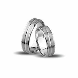 925K Sterling <b>Silver</b> Cnc His & Her Wedding Band 5 mm Machine <b>Ring</b> <b>Set</b> - Product Image 2