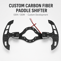 Ensemble de levier de vitesses en fibre de carbone brillant sur mesure OEM avec plaque de montage pour volant automobile