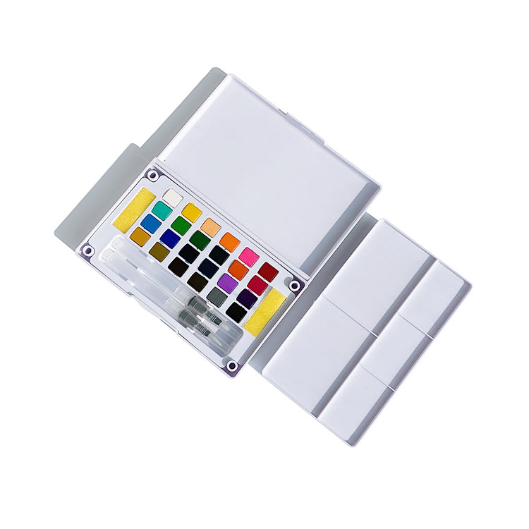 12 24 36 portatile Non Tossico Lavabile Solido Acquerello Pittura Ad Acquerello Set Kit Con La Spazzola Della Penna Per Gli Artisti Per Bambini Fai Da Te tavolo da disegno