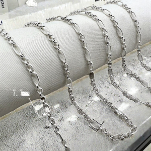 Lovestory A2438 Cadena de Eslabones de Plata de Ley 925 de Alta Calidad para Fabricación de Joyas, Collares y Pulseras, 7MM - Product Image 3