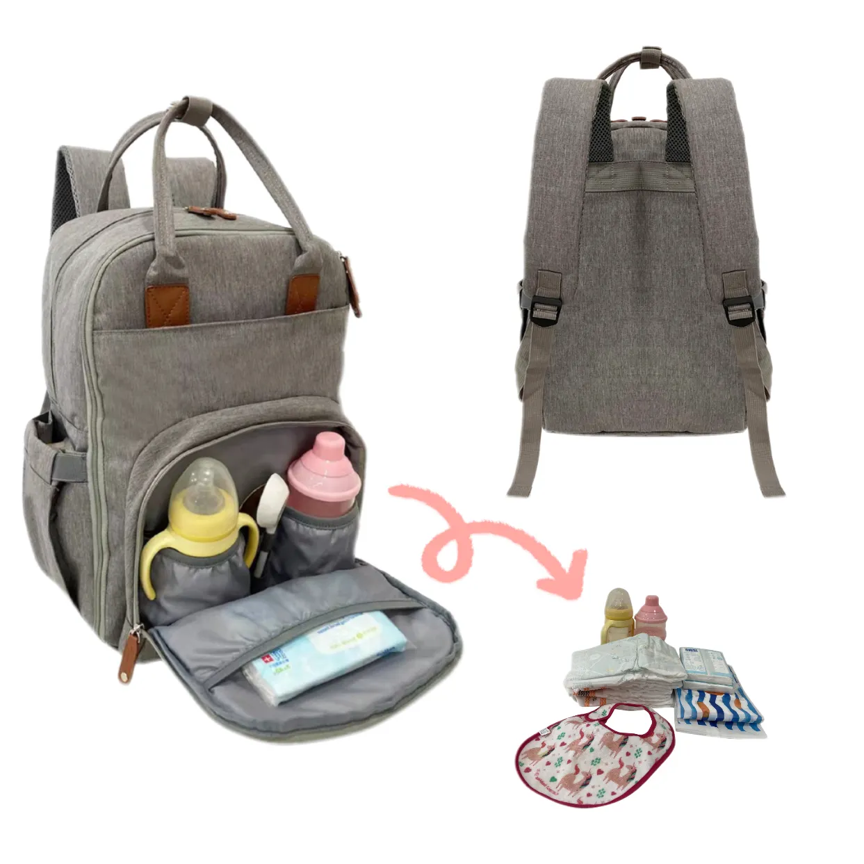 पोर्टेबल वाटरप्रूफ ममी बैक पैक वाटरप्रूफ यात्रा ममी डायपर बैग बैकपैक माँ नपे डायपर बैग