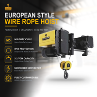 Palans électriques à câble M5 européens de 3,2 tonnes, Polipasto de Cable 380V certifié CE avec chariot motorisé pour levage par grue