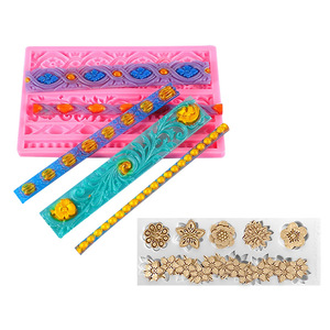 Offre Spéciale DIY 3D Reliefs Motif Silicone Bordure Moule pour Sucre Argile Artisanat Biscuits et Cupcake Décorations Fondant Molde - Product Image 3