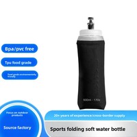Bouteilles d'eau souples pliables de 350 ml et 500 ml avec large bec verseur, sans BPA, en TPU, pour le sport, la randonnée et l'hydratation
