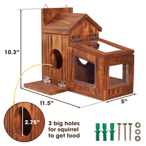 Mangeoire Chipmunk en bois de haute qualité à l'extérieur de la boîte durable mangeoire d'écureuil en bois pour le maïs - Product Image 2