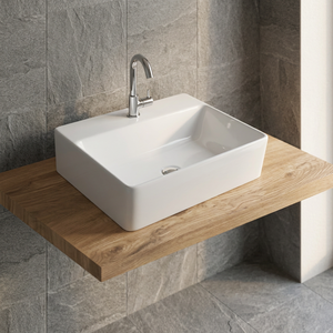 Lavabo de salle de bain en céramique blanc rond à poser sur comptoir, design moderne, populaire, pour hôpitaux et villas - Product Image 6