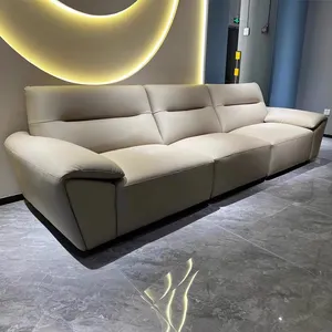 Conjunto de sofá de canto em couro sintético moderno para sala de estar Foshan Fabricantes Conforto Costumes Italianos