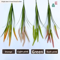Rumput Pampas Batang Tunggal 5 Kepala, Tanaman Air Bertangkai Tinggi, Cattail, Bunga Sutra Buatan, Dekorasi Fitur Air Dalam Ruangan