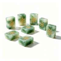 Jeu de tuiles de mahjong américaines en résine verte jade personnalisées, étiquette privée, petite série