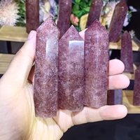 Pierre naturelle de haute qualité à vendre, pointe de quartz fraise énergétique pour la décoration de la maison ou comme cadeau