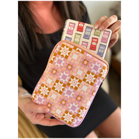 Logo de taille personnalisée tissu imperméable à fleurs rembourré fermeture éclair de protection pour lecteur électronique pochette de rangement pour tablette de lecture