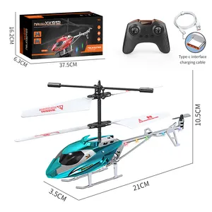 2023 New fall prevention remote control flying airplane rc helicopter toys with light and USB charging cable