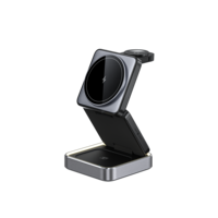Chargeur sans fil magnétique portable pliable 3-en-1 15W à charge rapide avec veilleuse à mémoire de forme – Vente en gros OEM