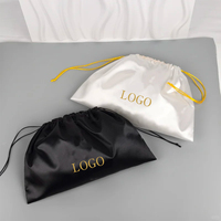 Fabricant professionnel d'emballages pour perruques, sacs en satin à cordon personnalisés avec logo pour les extensions de cheveux