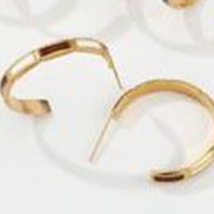 Orecchini a Cerchio in Acciaio Inossidabile Acero Placcati Oro Bicolore Gioielli Unisex alla Moda - Product Image 4