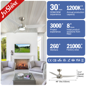 1stshine LED ventilador de techo popular 48 pulgadas ABS aspas diseño colorido <span class=keywords><strong>3</strong></span> colores LED iluminación ventilador de techo - Product Image 3