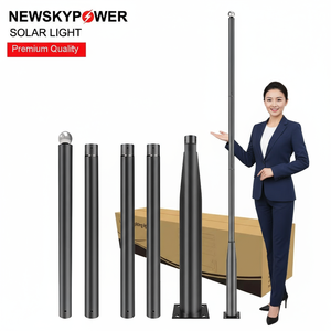 Meilleure vente 5M 16FT poteaux en <span class=keywords><strong>acier</strong></span> fendu 1 8mm 2 0mm Options d'épaisseur Installation facile pour l'éclairage paysager <span class=keywords><strong>de</strong></span> propriété privée - Product Image 2