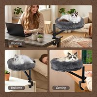 Hamac de bureau pour chat, robuste, à fixer au bureau, 360° °   Perchoir rond rotatif et réglable en hauteur, capacité de 50 lb