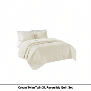 Set Copripiumino Reversibile Twin Twin XL in Cotone, Motivo Tinta Unita, per Uso Domestico - Product Image 1