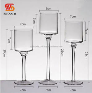 Prix d'usine SMOOTH, 3 pièces, candélabre en cristal, design miroir, 20-26 cm, centre de table en verre transparent pour décoration de mariage - Product Image 6