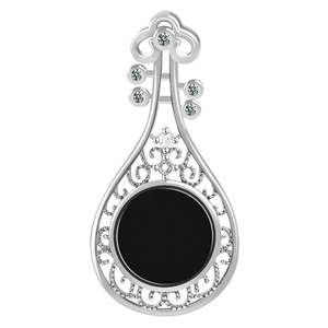 Pendentif en émeraude naturelle de qualité A en forme de luth. Jadéite vert encre sertie dans de l'argent S925 avec une couleur vert transparent. - Product Image 3