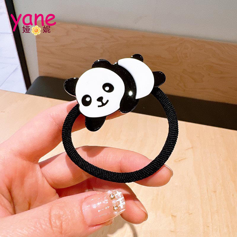 YANE Cute Cartoon Red Panda Scrunchie Sweet Style High Ponytail Head Rope Simple Everything Accessory for Hair Ties