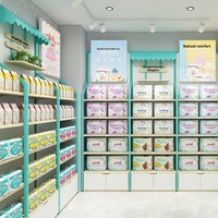 Meuble mural métallique simple face pour lait en poudre, présentoir pour magasin maternité et bébé, couches et jouets pour enfants