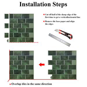 Nuovo arrivo verde metro Peel and Stick 3D mattonelle di piastrelle di marmo adesivo cucina Backsplash <span class=keywords><strong>per</strong></span> la decorazione <span class=keywords><strong>per</strong></span> la casa bagno <span class=keywords><strong>soggiorno</strong></span> - Product Image 5