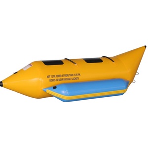 Bateau gonflable en PVC en forme de banane, 125,9*49,2*35,4 pouces, tube tractable pour deux personnes, pour s'amuser en été à la piscine ou à la plage - Product Image 1