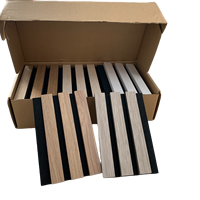 Boîte de 12 échantillons de couleur Panneaux acoustiques à lattes en bois Panneaux muraux insonorisés pour hôtel et villa Capacité de solution de conception graphique