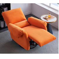 Fauteuil inclinable manuel pivotant au design moderne, une place, rembourré en mousse, en tissu confortable, pour salon et chambre à coucher