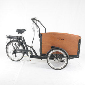 Triciclo trasero eléctrico con batería, con <span class=keywords><strong>caja</strong></span> <span class=keywords><strong>de</strong></span> madera delantera, asiento <span class=keywords><strong>para</strong></span> niños, <span class=keywords><strong>bicicleta</strong></span> <span class=keywords><strong>de</strong></span> <span class=keywords><strong>carga</strong></span> <span class=keywords><strong>para</strong></span> la familia, estilo holandés, stock <span class=keywords><strong>de</strong></span> La UE - Product Image 3