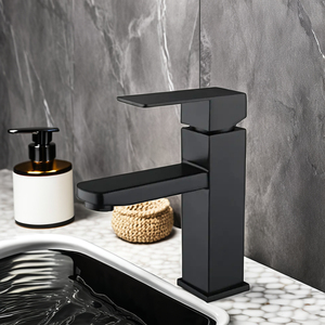 Più venduto 304 in acciaio inox singolo foro rubinetto lavabo caldo e freddo <span class=keywords><strong>nero</strong></span> <span class=keywords><strong>lavello</strong></span> <span class=keywords><strong>miscelatore</strong></span> - Product Image 2