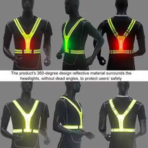 Gilet de sécurité réfléchissant à LED clignotant personnalisé en usine de Chine avec caractéristiques d'éclairage pour une visibilité et une sécurité améliorées dans l'obscurité - Product Image 3