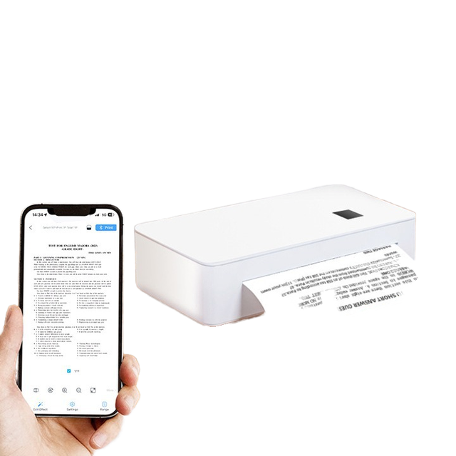 A4LE Portable  Thermal Printer Lightweight High Resolution 300DPI USB Chargeable for Android for Mobile Office Travel