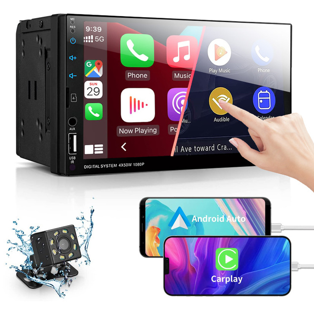Car Radio HD LCD Touch Screen  Audio BT Touch Control With  Video 7 Inch 1 Din Car Gps Mp5  Dvd Car Player Android Player