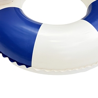 Bouée de bain gonflable en PVC pour bébé, motif canard rayé bleu et blanc, jouet de piscine et de plage pour nourrisson