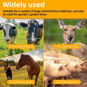 Clôture en fil de fer galvanisé 12,5 Ga de 4 pieds (1,22 m) à nœuds fixes pour bétail, cerfs, porcs, chèvres, chevaux et moutons, pour usage en ranch - Product Image 6