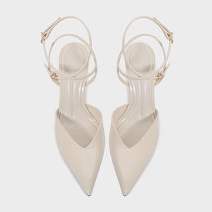 <span class=keywords><strong>2025</strong></span> 여성 여름 오픈 백 뮬 샌들 하이힐 에나멜 가죽 뾰족한 발가락 디자인 높이 야외 착용에 대 한 증가 - Product Image 2