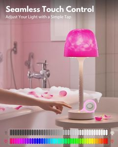 Lampe de douche LED étanche, projecteur d'ondes océaniques, commande tactile et télécommande, lampe de <span class=keywords><strong>table</strong></span> rechargeable sans fil pour salle de bain et chambre à coucher - Product Image 4