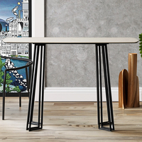 Table à manger réglable de style nordique moderne, plateau blanc, pieds en métal, panneau écologique, garantie 1 an pour salon, atelier