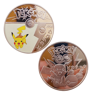 Pièce Commémorative <span class=keywords><strong>Pokémon</strong></span> Or <span class=keywords><strong>Argent</strong></span> Pikachu Charizard en Alliage de Zinc Poli Électroplaqué Imprimé UV Écologique pour la Remise des Diplômes - Product Image 3