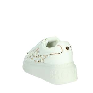 Baskets Donna Shopart SASS240723 Blanches en Cuir avec Clous Style Plateforme - Product Image 2